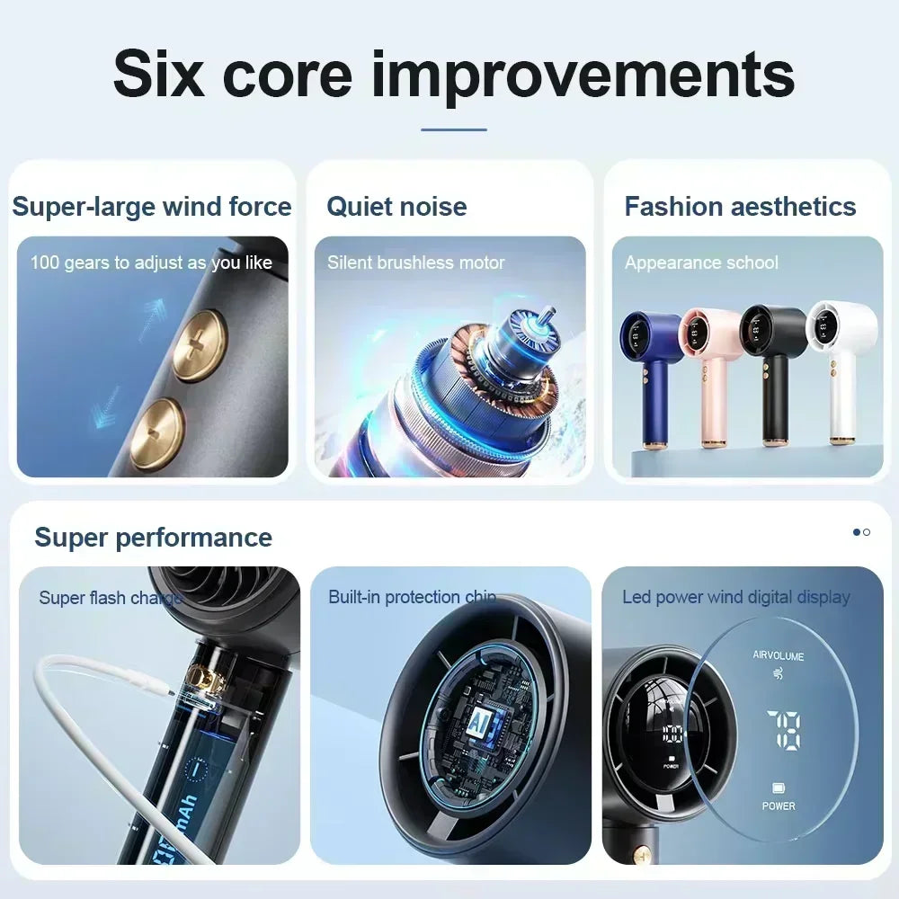Mini Handheld Fan USB Fast Charging 