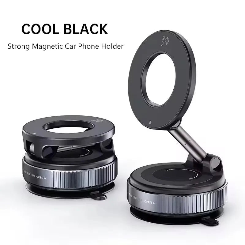 Upgraded Multi-Angle Magnetic Car Phone Holder - Strong Vacuum Magnet & Foldable Design