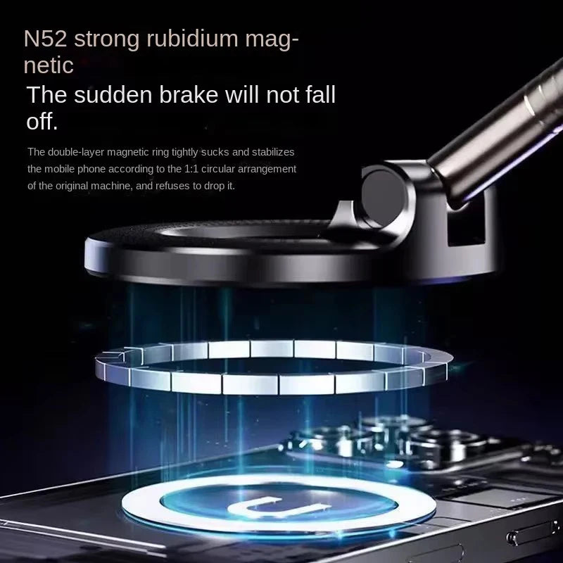 Upgraded Multi-Angle Magnetic Car Phone Holder - Strong Vacuum Magnet & Foldable Design